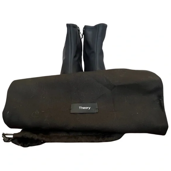 Theory Black Pointed Toe Ankle Boots - Picture 2 of 6